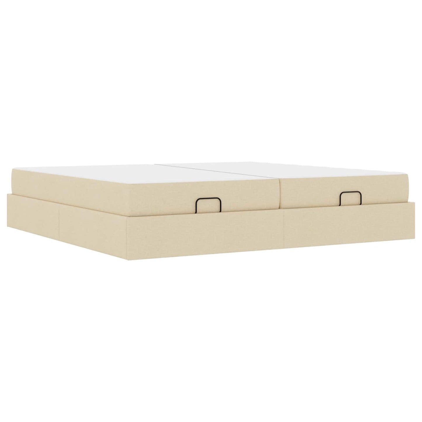 Bettgestell mit Matratze mit Matratze 2 pcs Creme Stoff