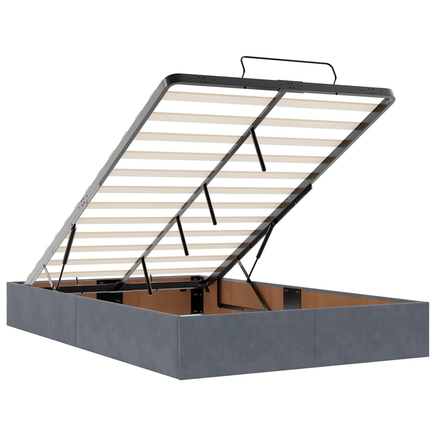 Bettgestell mit Matratze mit Matratze 2 pcs Dunkelgrau Samt