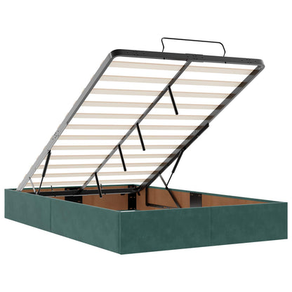 Bettgestell mit Matratze mit Matratze 2 pcs Grün Samt