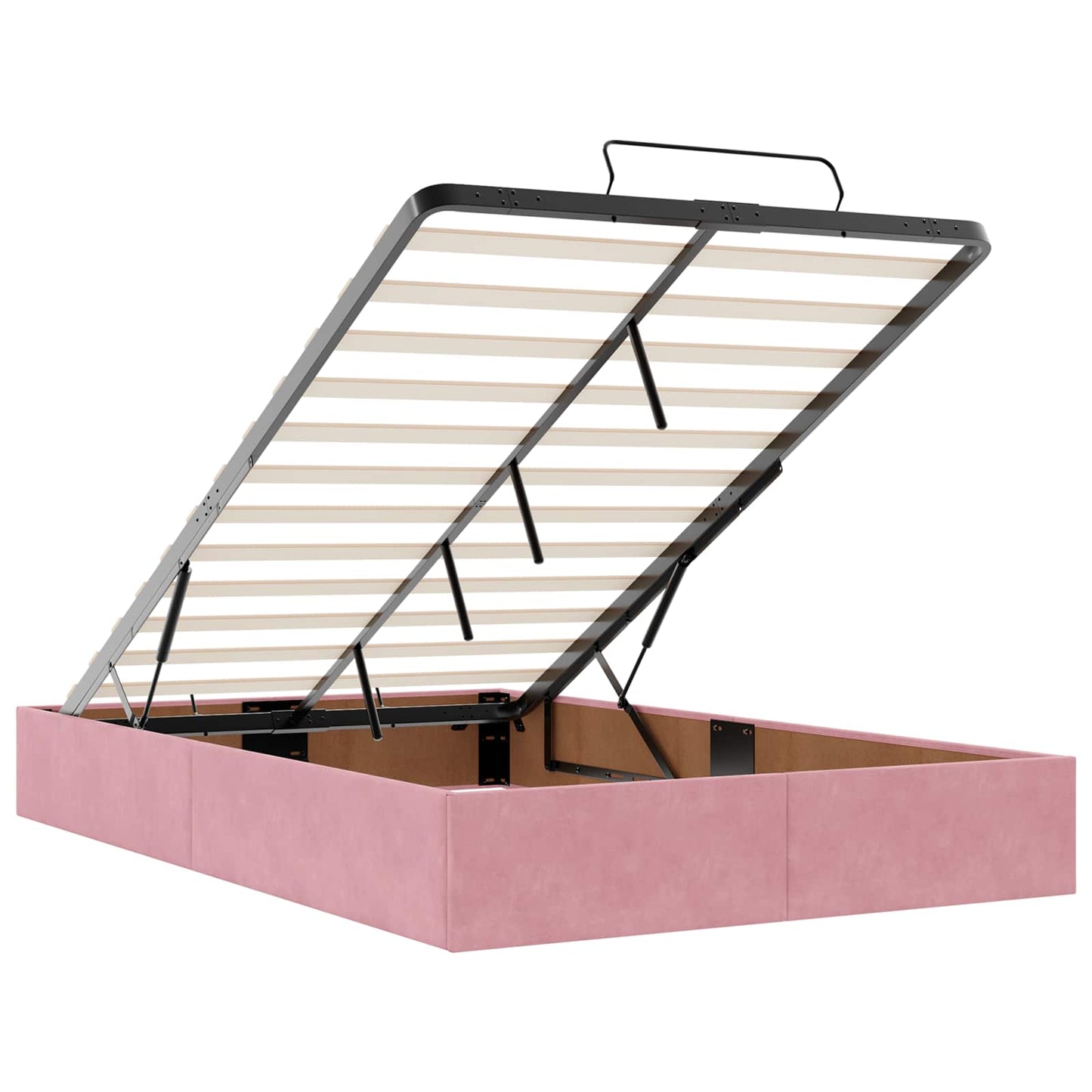 Bettgestell mit Matratze mit Matratze 2 pcs Rosa Samt