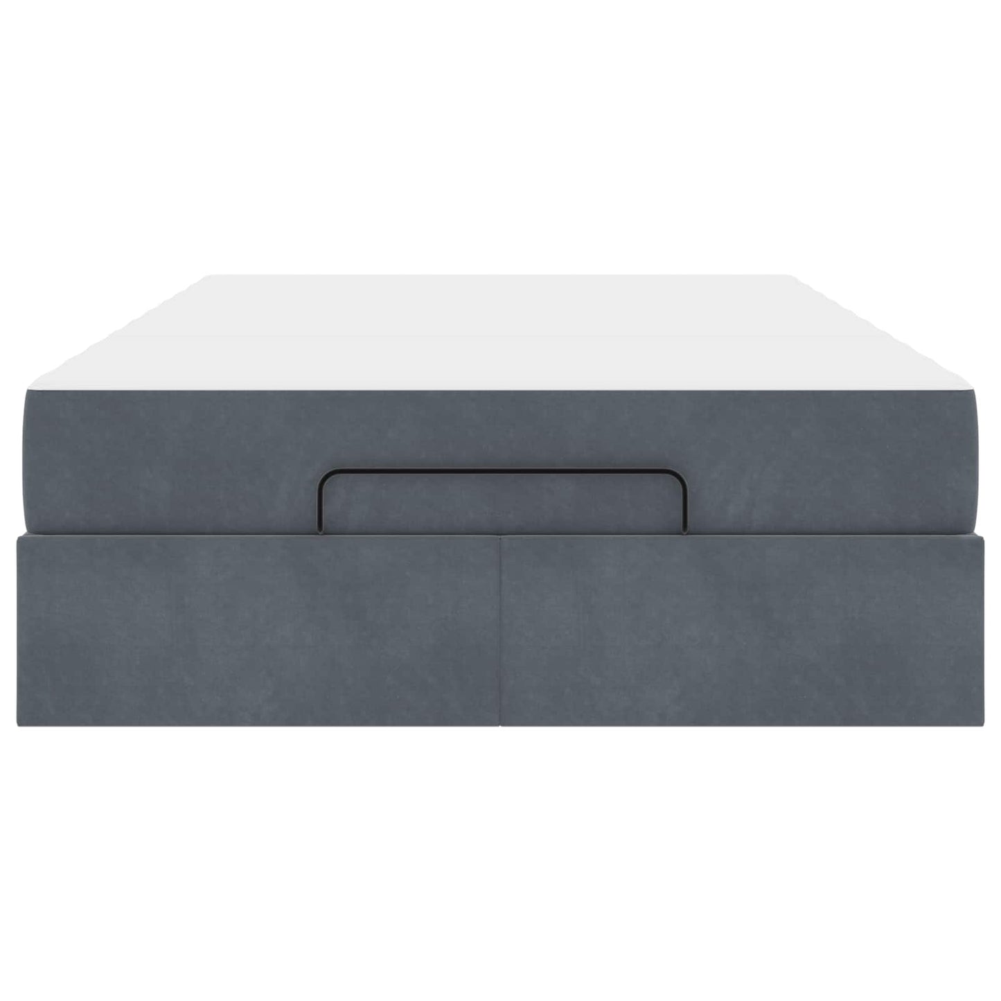 Bettgestell mit Matratze mit Matratze 2 pcs Dunkelgrau Samt