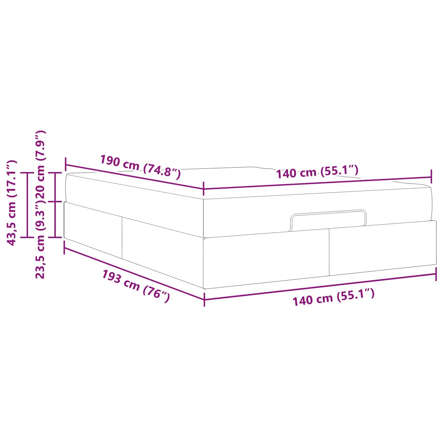 Bettgestell mit Matratze mit Matratze 2 pcs Dunkelgrau Samt