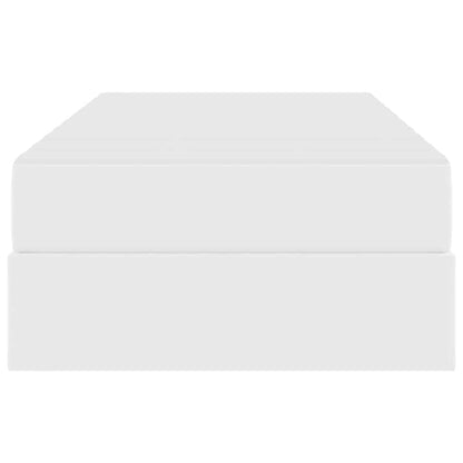 Aufbewahrungsbett mit Matratze mit Matratze 2 pcs Weiß Leder