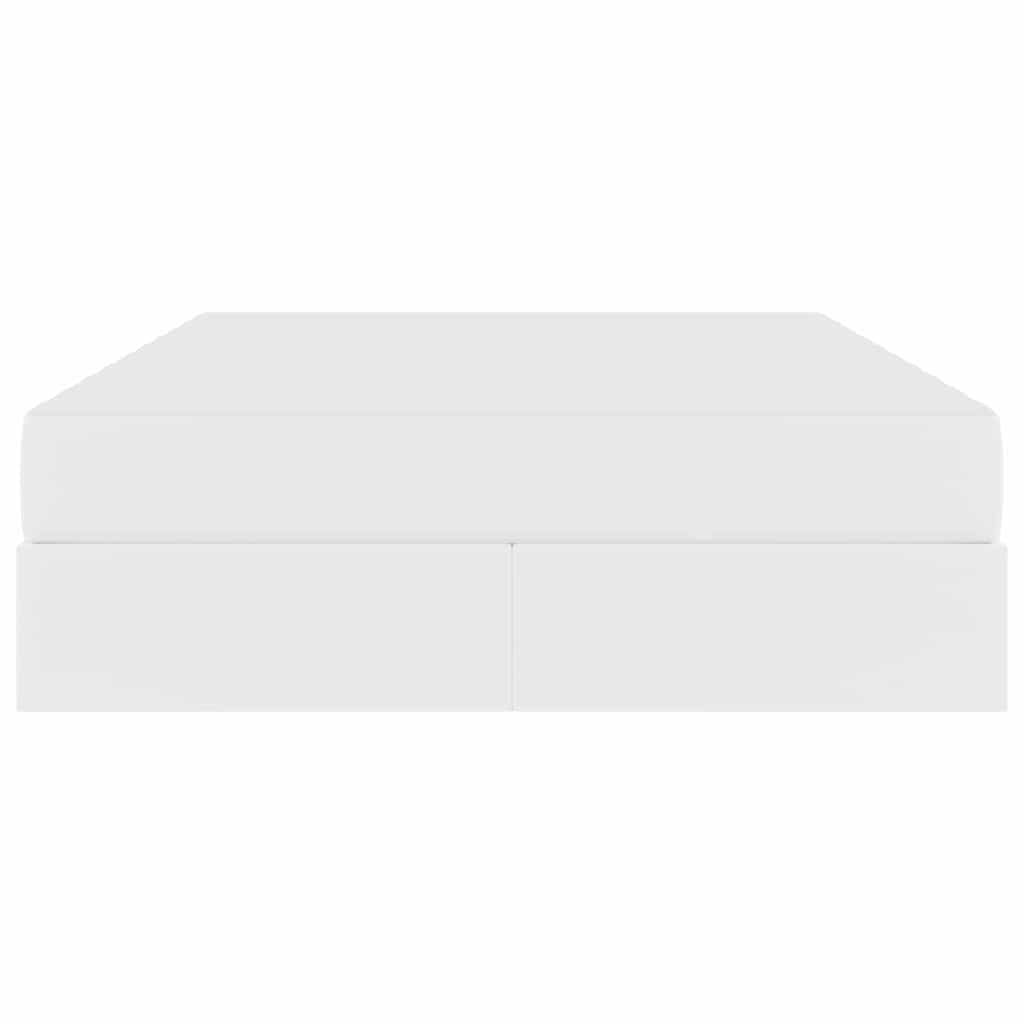 Aufbewahrungsbett mit Matratze mit Matratze 2 pcs Weiß Leder