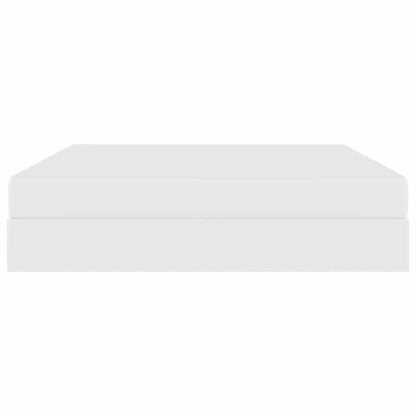 Aufbewahrungsbett mit Matratze mit Matratze 2 pcs Weiß Leder