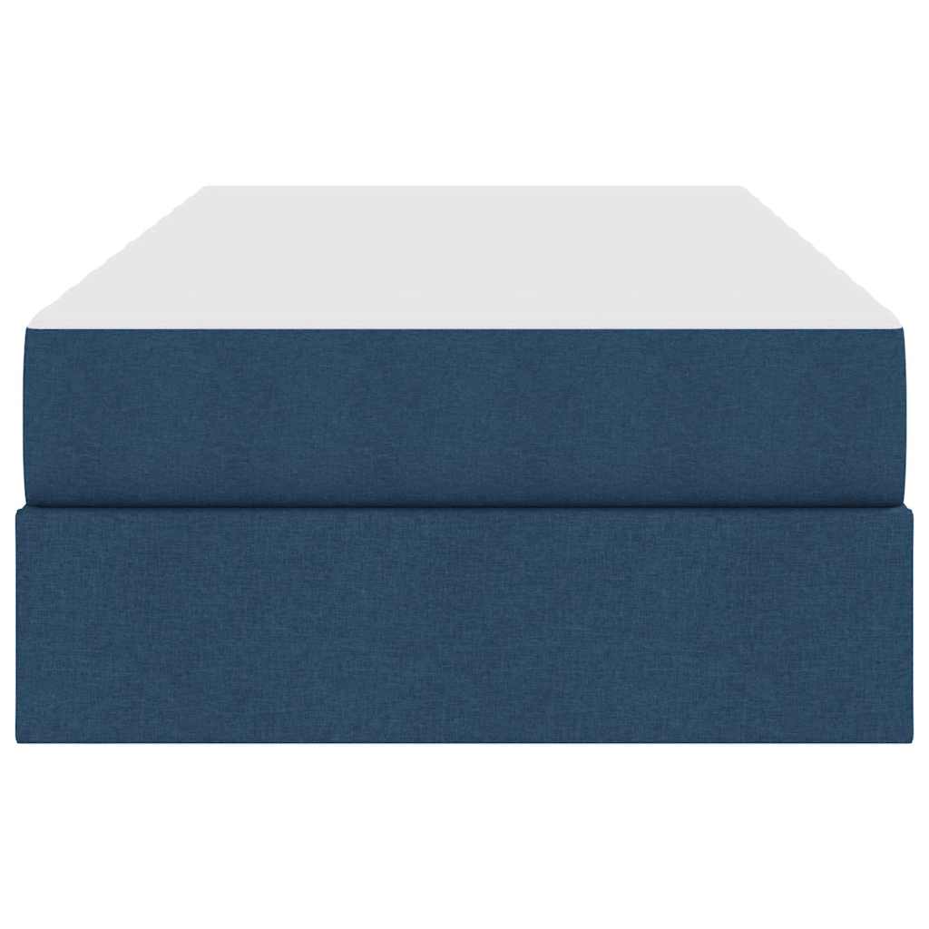 Aufbewahrungsbett mit Matratze Blau 90 x 200 cm Polyester