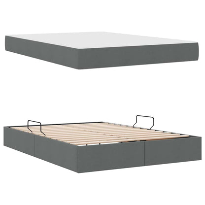 Aufbewahrungsbett mit Matratze Dunkelgrau 140 x 190 cm