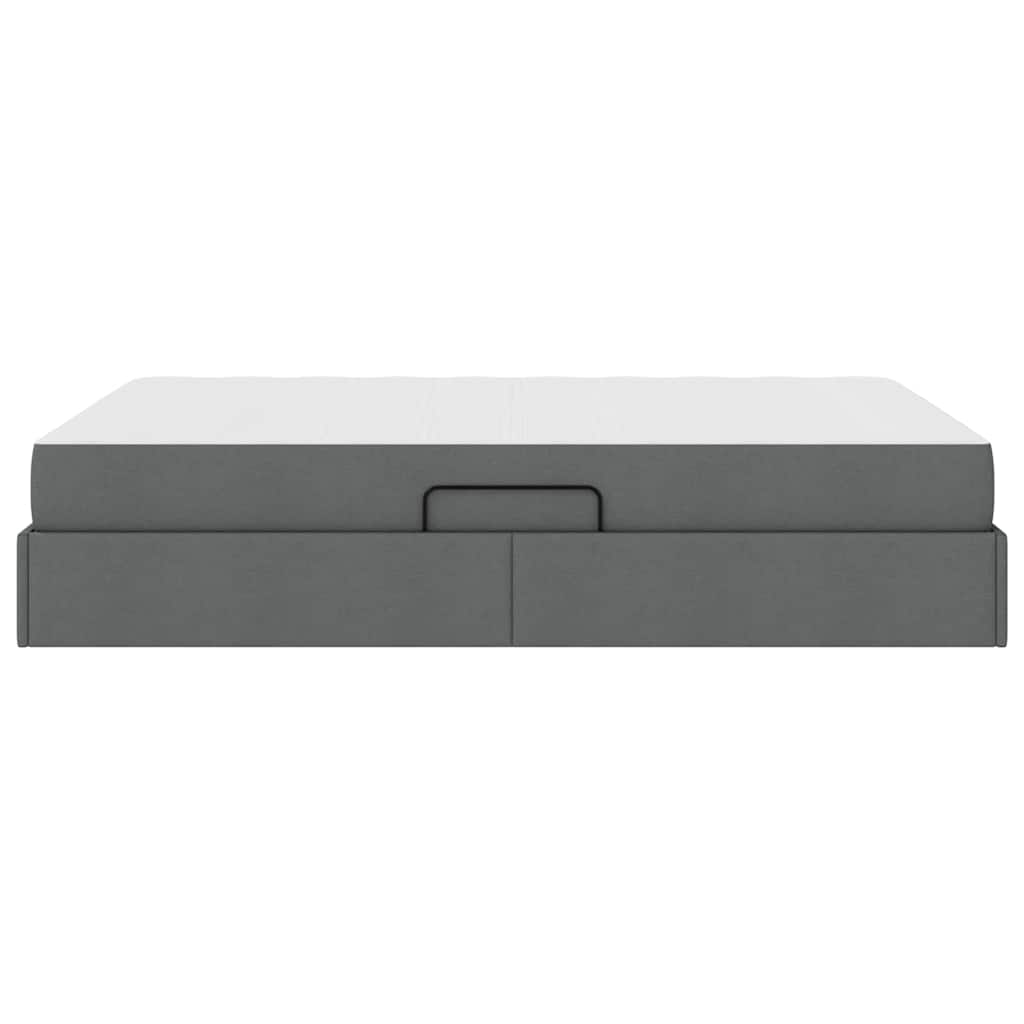 Aufbewahrungsbett mit Matratze Dunkelgrau 140 x 190 cm