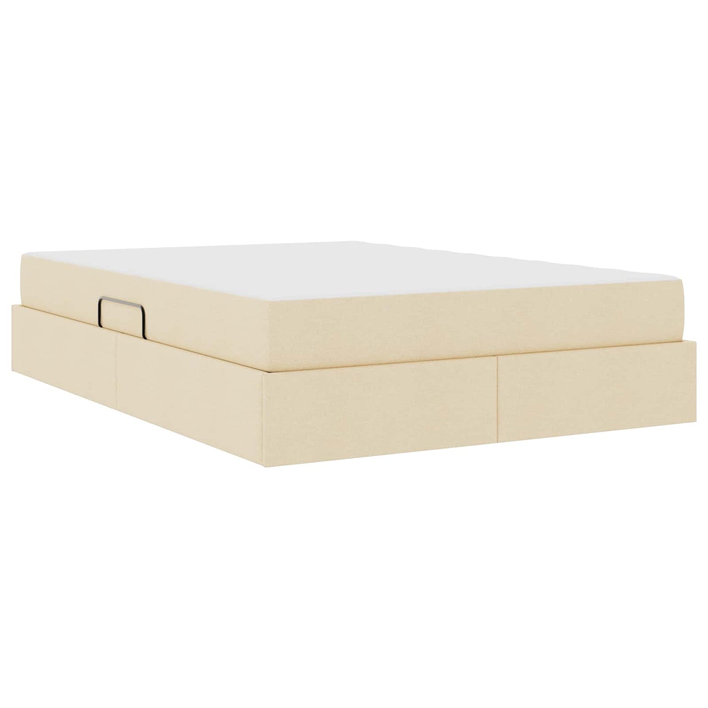 Aufbewahrungsbett mit Matratze Creme 140 x 190 cm Polyester