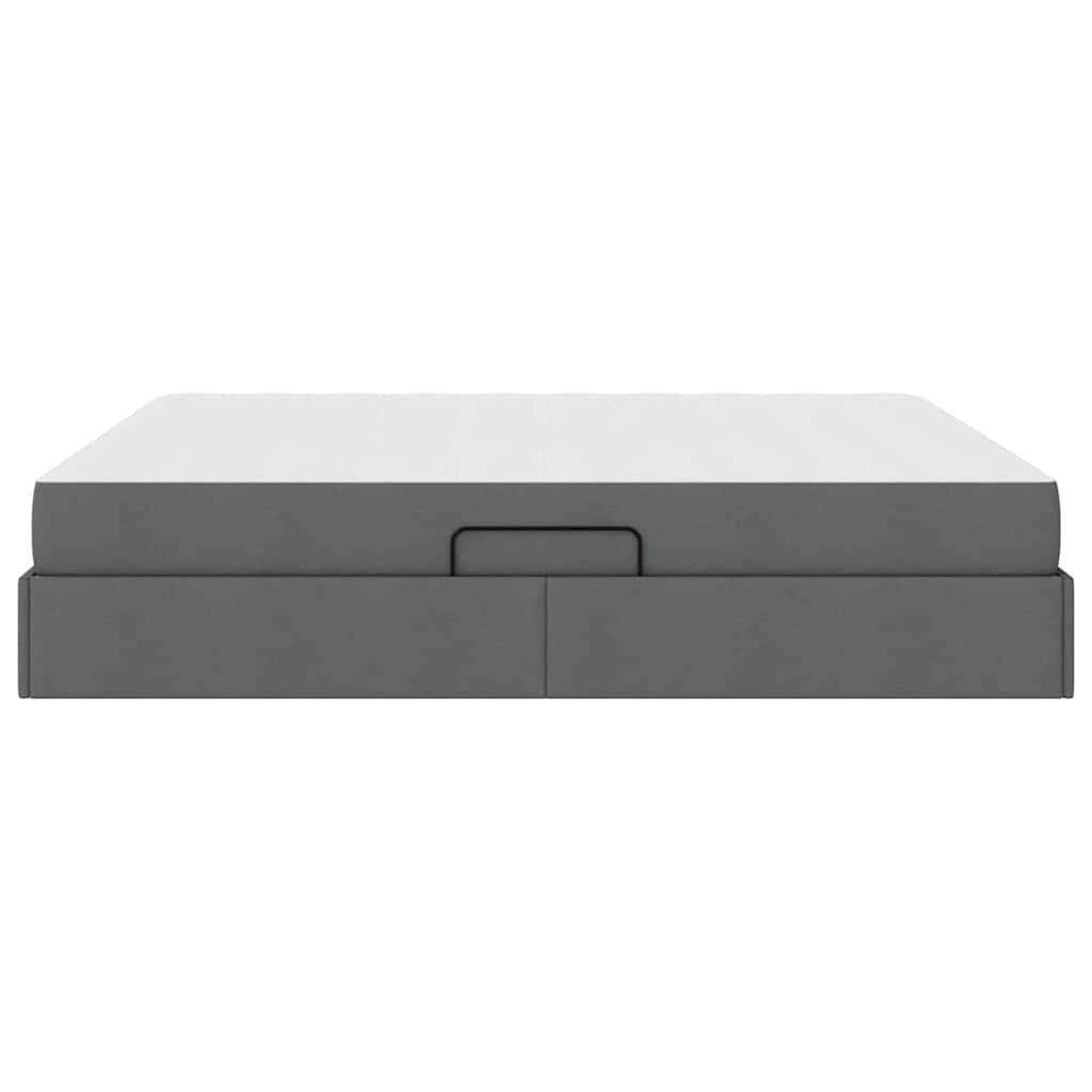 Aufbewahrungsbett mit Matratze Dunkelgrau 180 x 200 cm