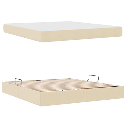 Aufbewahrungsbett mit Matratze Creme 180 x 200 cm Polyester