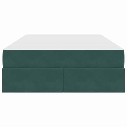 Aufbewahrungsbett mit Matratze Dunkelgrün 120 x 200 cm Samt