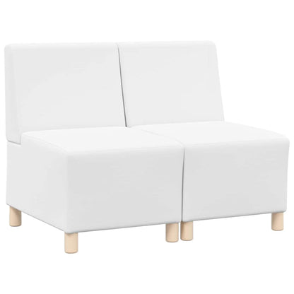 Modulares Armfreies Sofa 2 pcs Weiß 55 x 74 x 82 cm Kunstleder