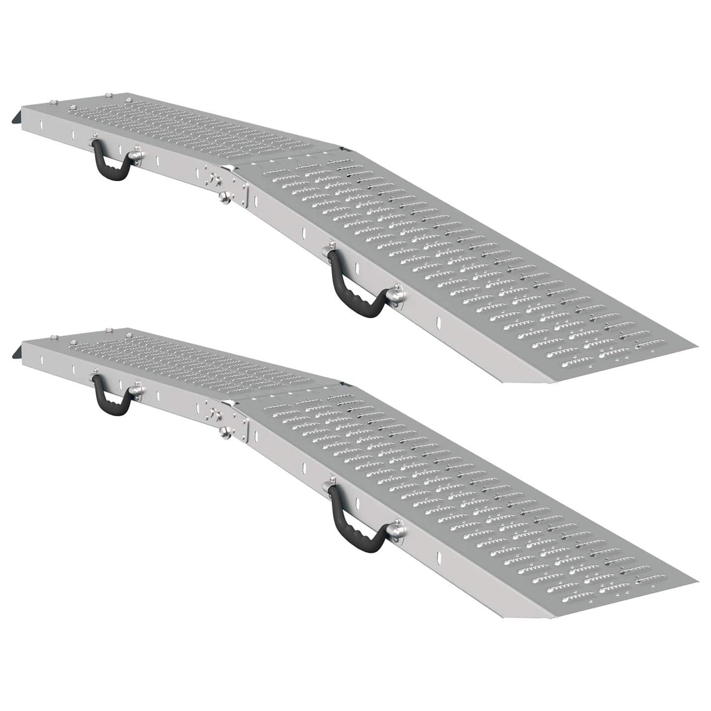 Faltbare Rampe 200kg pro Rampe 2 pcs Silber 166 x 23 x 4,5 cm