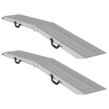 Faltbare Rampe 200kg pro Rampe 2 pcs Silber 166 x 23 x 4,5 cm