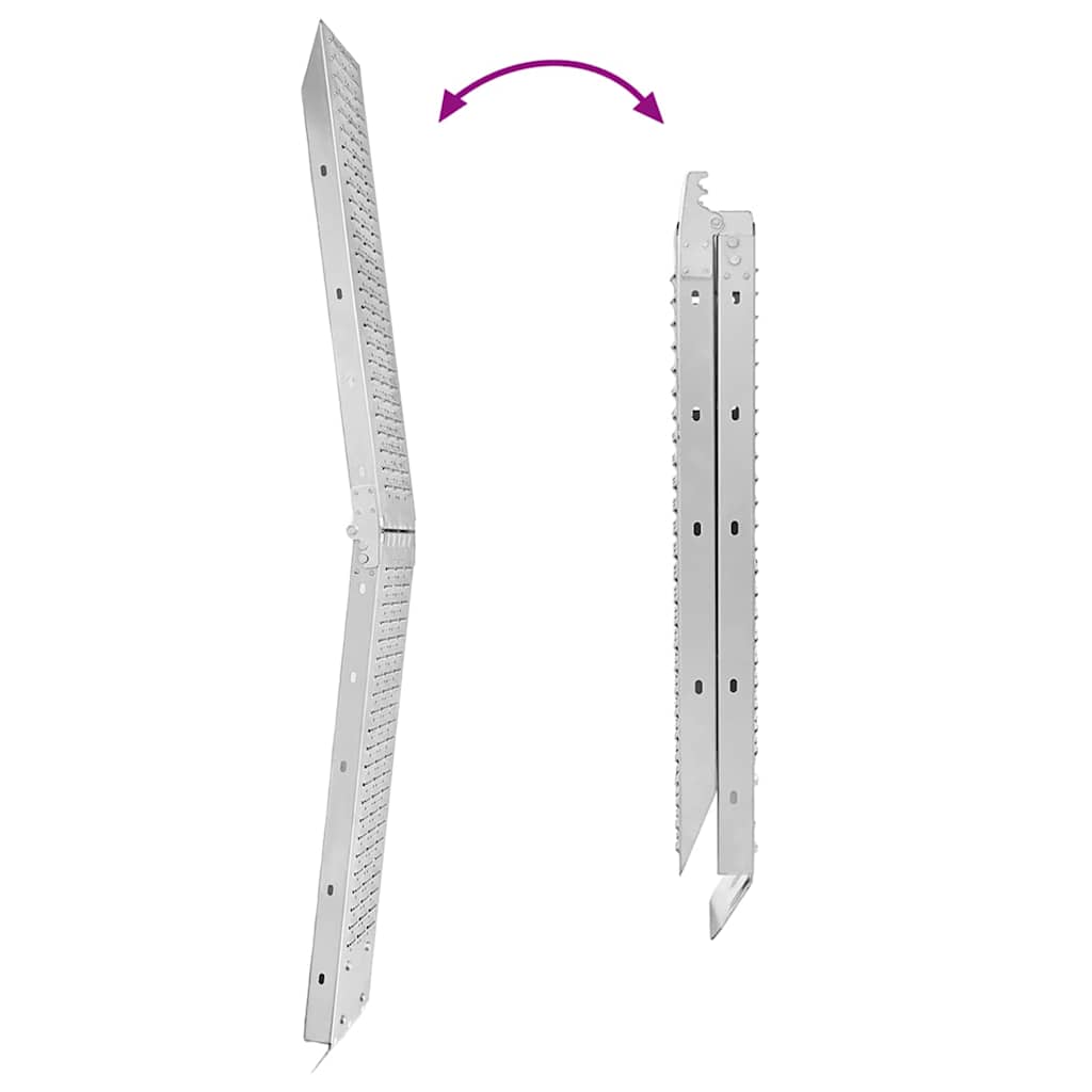 Faltbare Rampe 200kg pro Rampe Silber 186 x 23 x 4,5 cm