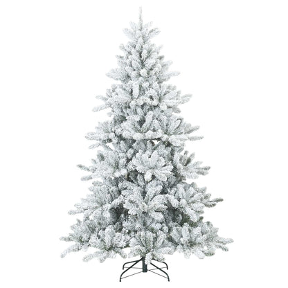 Künstlicher Scharnier-Weihnachtsbaum schneebedeckt Weiß 240 cm