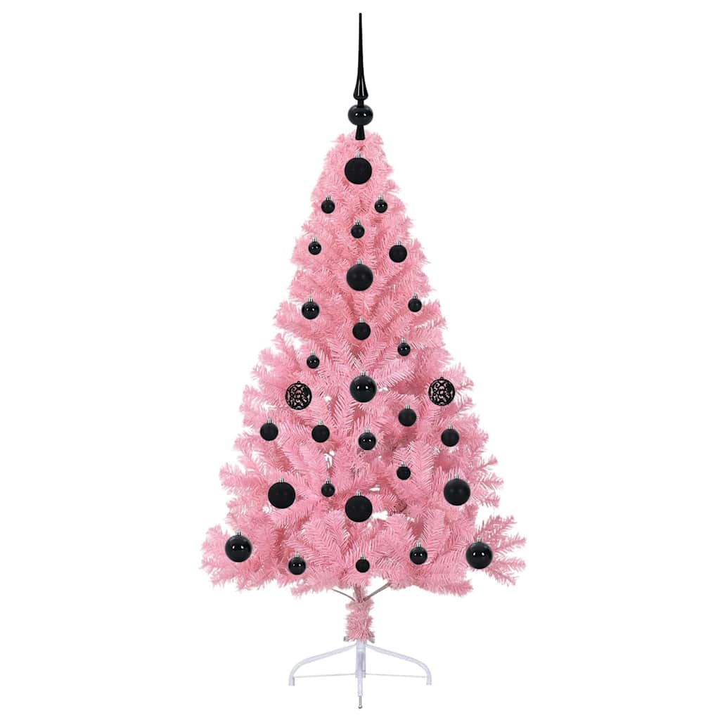 Künstlicher vorbeleuchteter Weihnachtsbaum Rosa 120 cm PVC
