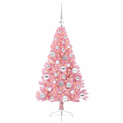 Künstlicher vorbeleuchteter Weihnachtsbaum Rosa 120 cm PVC