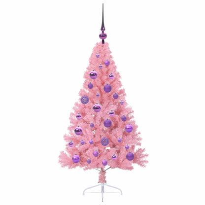 Künstlicher vorbeleuchteter Weihnachtsbaum Rosa 120 cm PVC