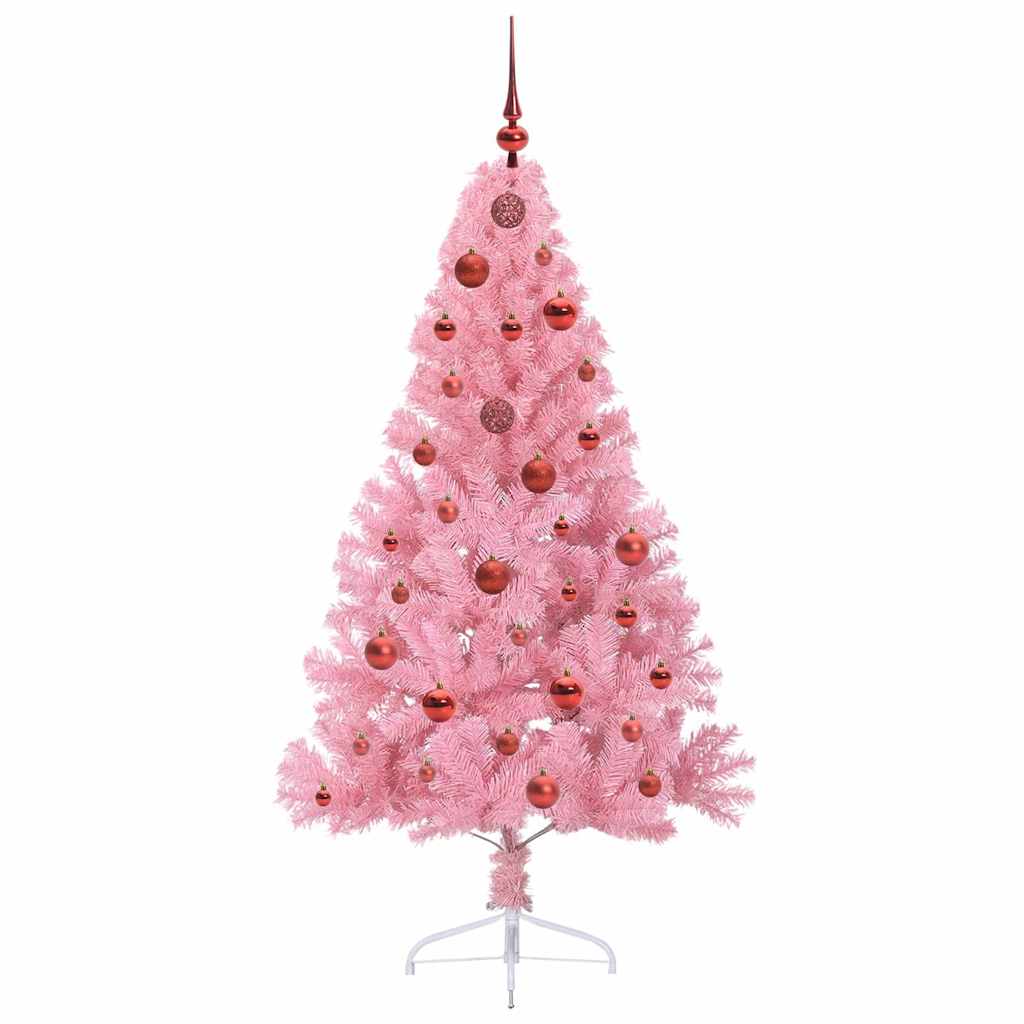 Künstlicher vorbeleuchteter Weihnachtsbaum Rosa 150 cm PVC