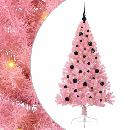 Künstlicher vorbeleuchteter Weihnachtsbaum Rosa 150 cm PVC