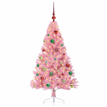 Künstlicher vorbeleuchteter Weihnachtsbaum Rosa 150 cm PVC
