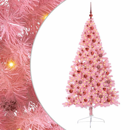 Künstlicher vorbeleuchteter Weihnachtsbaum Rosa 180 cm PVC