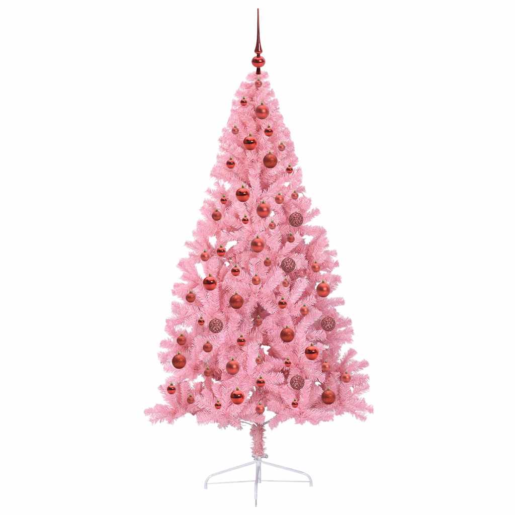 Künstlicher vorbeleuchteter Weihnachtsbaum Rosa 180 cm PVC