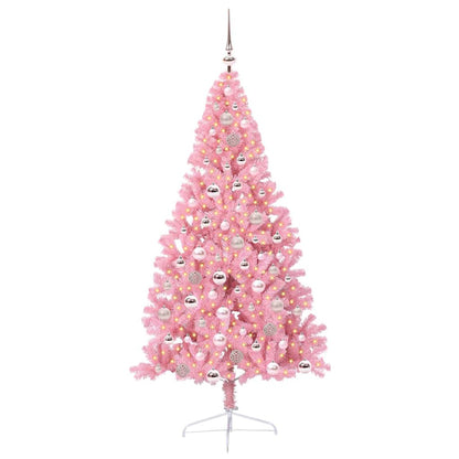 Künstlicher vorbeleuchteter Weihnachtsbaum Rosa 180 cm PVC