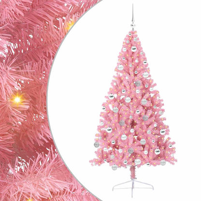 Künstlicher vorbeleuchteter Weihnachtsbaum Rosa 180 cm PVC