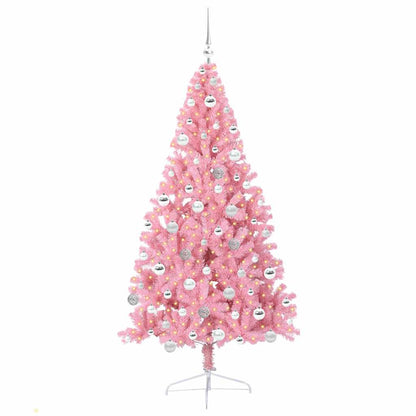 Künstlicher vorbeleuchteter Weihnachtsbaum Rosa 180 cm PVC
