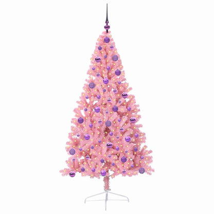 Künstlicher vorbeleuchteter Weihnachtsbaum Rosa 180 cm PVC