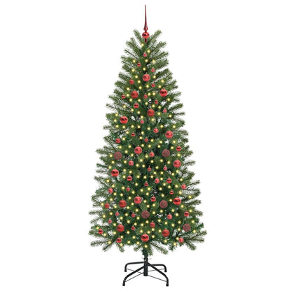 Künstlicher Weihnachtsbaum mit 300 LEDs Grün 180 cm PE und PVC