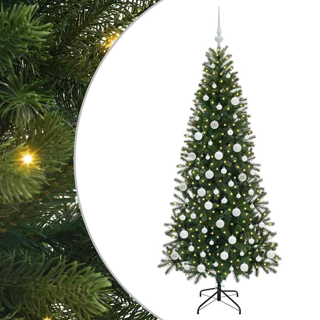 Künstlicher Weihnachtsbaum mit 300 LEDs Grün 180 cm PE und PVC