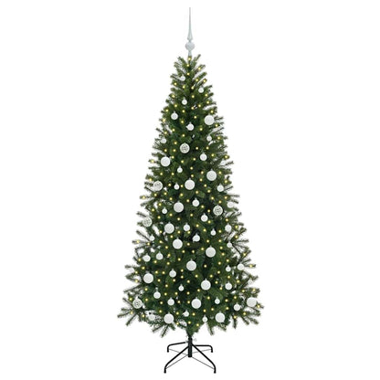 Künstlicher Weihnachtsbaum mit 300 LEDs Grün 180 cm PE und PVC