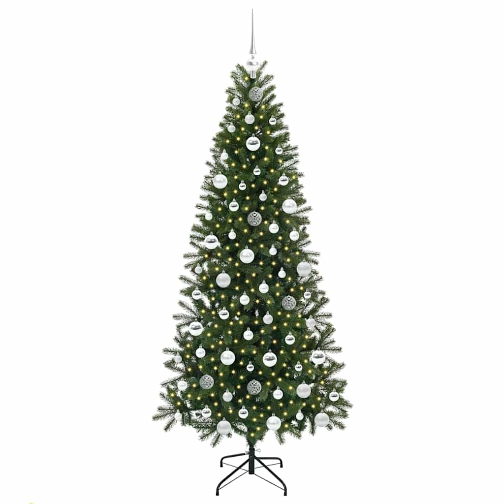 Künstlicher Weihnachtsbaum mit 300 LEDs Grün 180 cm PE und PVC