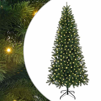 Künstlicher Weihnachtsbaum mit 300 LEDs Grün 210 cm PE und PVC