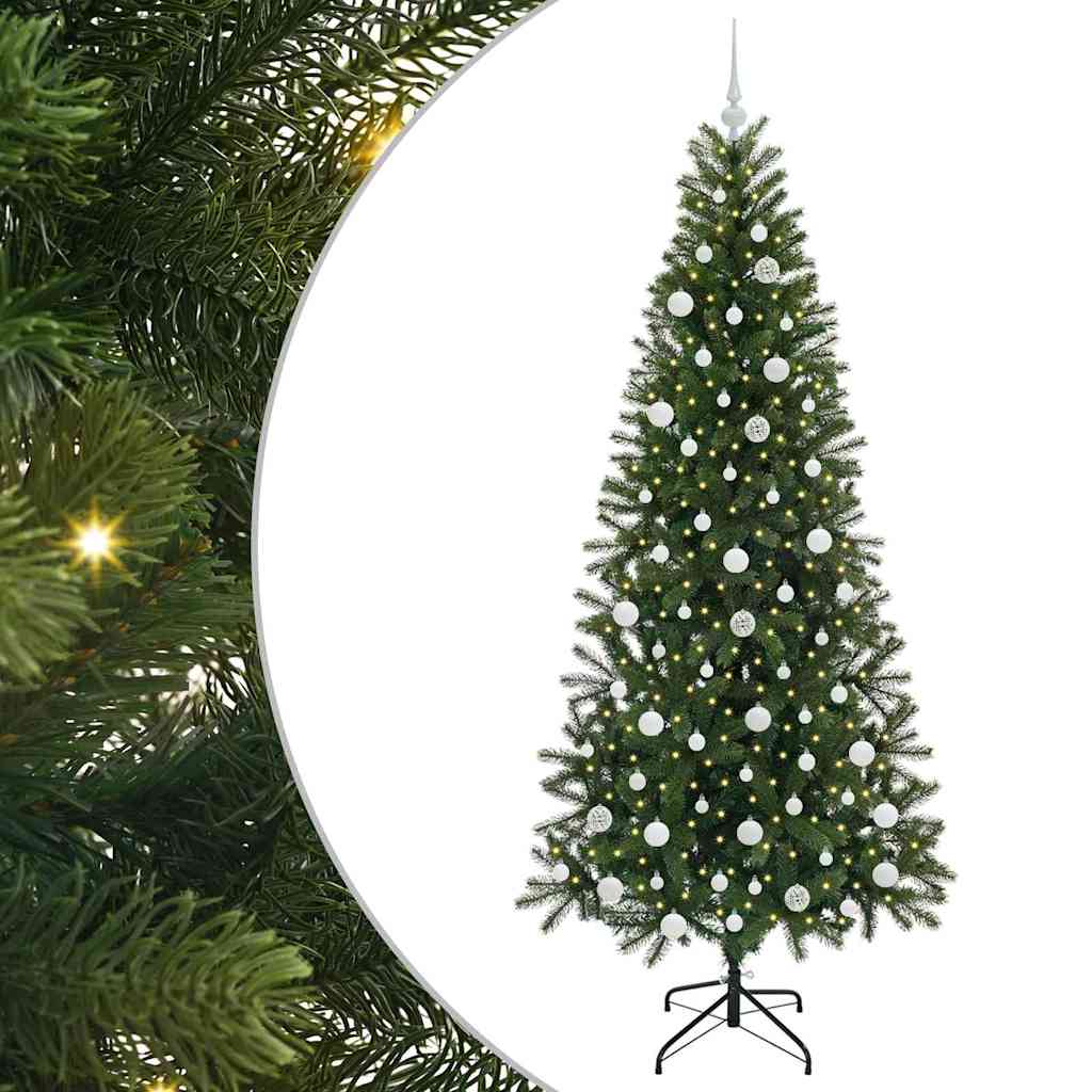 Künstlicher Weihnachtsbaum mit 300 LEDs Grün 210 cm PE und PVC