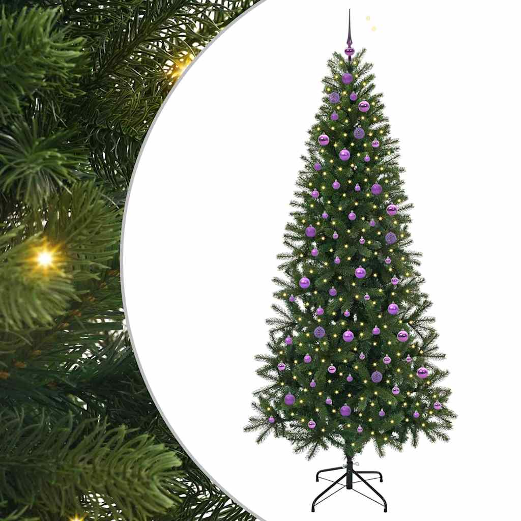 Künstlicher Weihnachtsbaum mit 300 LEDs Grün 240 cm PE und PVC