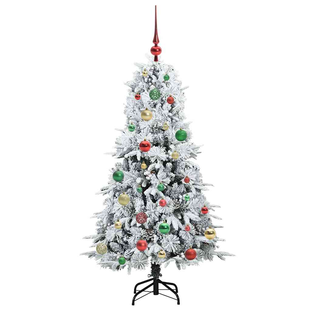 Künstlicher klappbarer Weihnachtsbaum Weiß 150 cm PE und PVC