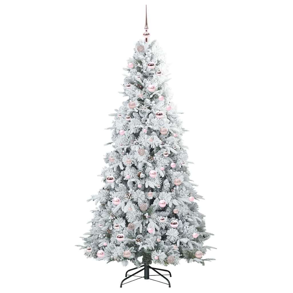 Künstlicher klappbarer Weihnachtsbaum Weiß 210 cm PE und PVC