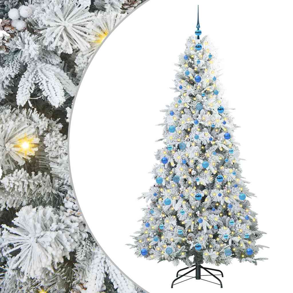 Künstlicher klappbarer Weihnachtsbaum Weiß 210 cm PE und PVC