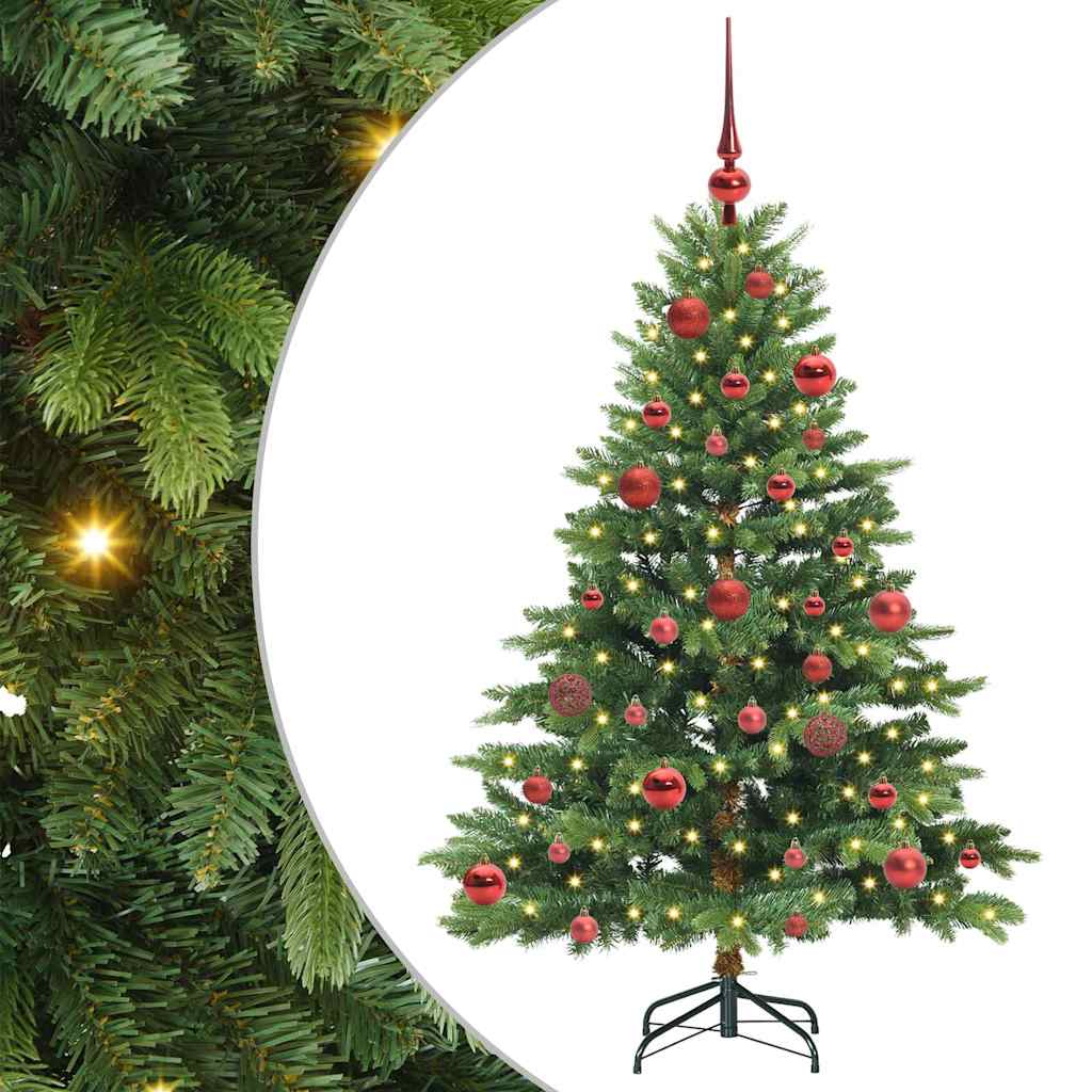 Künstlicher Weihnachtsbaum mit 150 LEDs Grün 150 cm PE und PVC