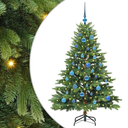 Künstlicher Weihnachtsbaum mit 150 LEDs Grün 150 cm PE und PVC