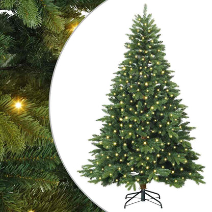 Künstlicher Weihnachtsbaum mit 300 LEDs Grün 180 cm PE und PVC