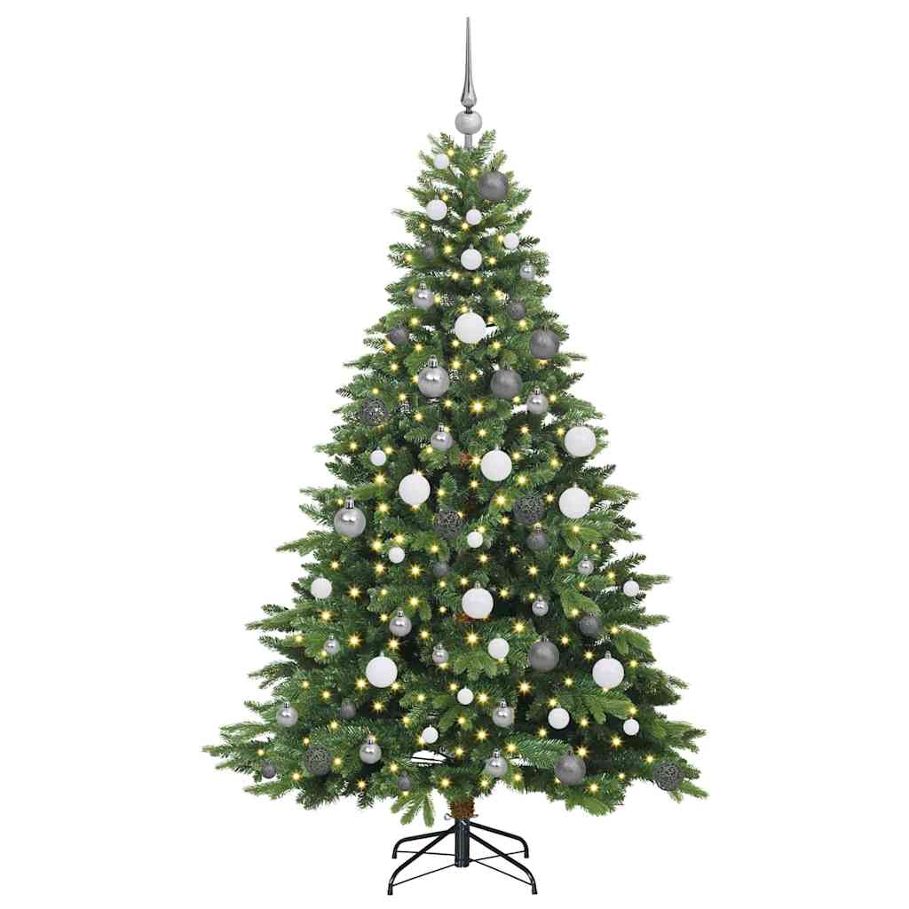 Künstlicher Weihnachtsbaum mit 300 LEDs Grün 180 cm PE und PVC