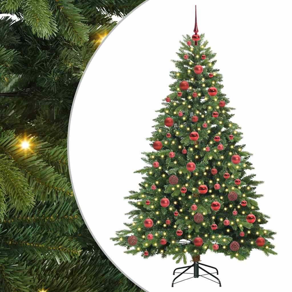 Künstlicher Weihnachtsbaum mit 300 LEDs Grün 180 cm PE und PVC