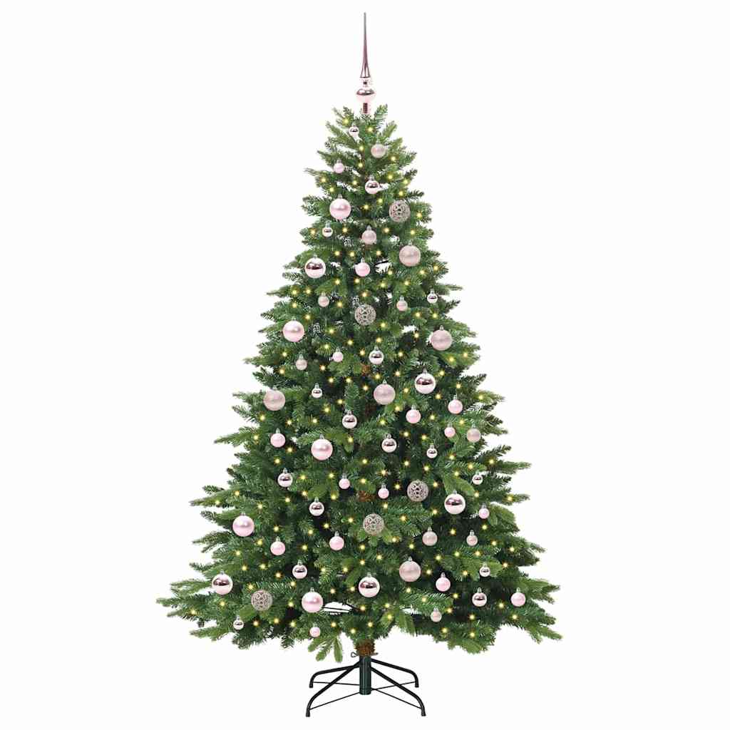 Künstlicher Weihnachtsbaum mit 300 LEDs Grün 180 cm PE und PVC