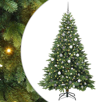 Künstlicher Weihnachtsbaum mit 300 LEDs Grün 210 cm PE und PVC